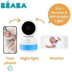 Beaba 芘亞芭 Zen Night Light 夜燈360° 雲台全景旋轉 Wifi 智能視像及話音 嬰兒監察器 3MP 高清鏡頭 4.3 吋720P彩屏 監控攝影機 對講機 (無插頭)